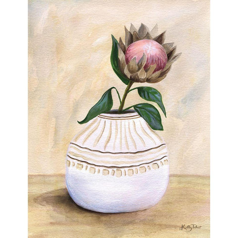 Protea in Pottery Gold Ornate Wood Framed Art Print with Double Matting by Talent, Kelley