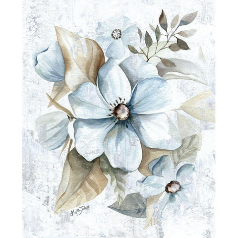 Farmhouse Cottage Flowers White Modern Wood Framed Art Print by Talent, Kelley