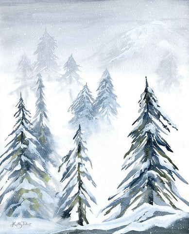 Winter Wonderland White Modern Wood Framed Art Print with Double Matting by Talent, Kelley