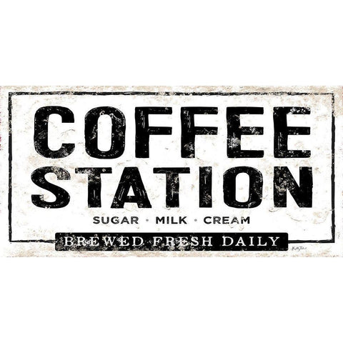 Coffee Station    Gold Ornate Wood Framed Art Print with Double Matting by Talent, Kelley