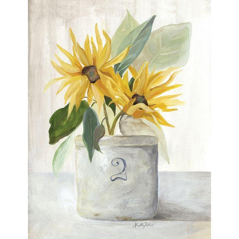 Sunflower Harvest Gold Ornate Wood Framed Art Print with Double Matting by Talent, Kelley