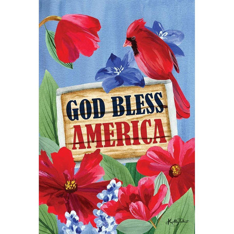 Bless America White Modern Wood Framed Art Print by Talent, Kelley