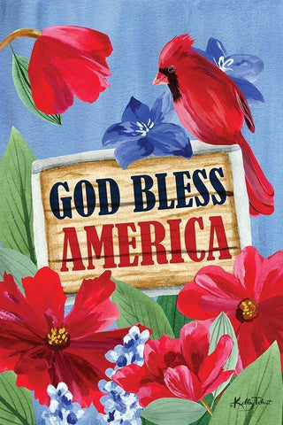 Bless America White Modern Wood Framed Art Print with Double Matting by Talent, Kelley