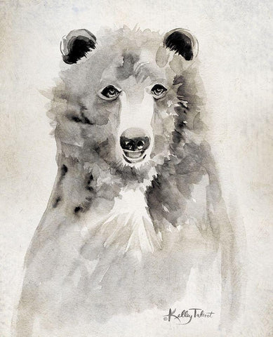 Boris the Bear     Black Ornate Wood Framed Art Print with Double Matting by Talent, Kelley