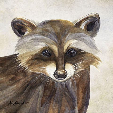 Rigby Raccoon    Black Modern Wood Framed Art Print with Double Matting by Talent, Kelley