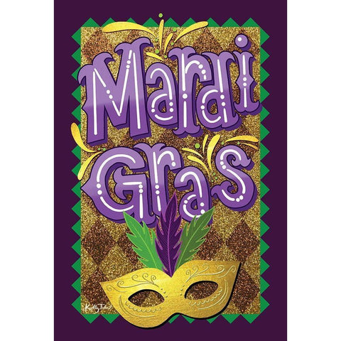 Mardi Gras Black Modern Wood Framed Art Print with Double Matting by Talent, Kelley