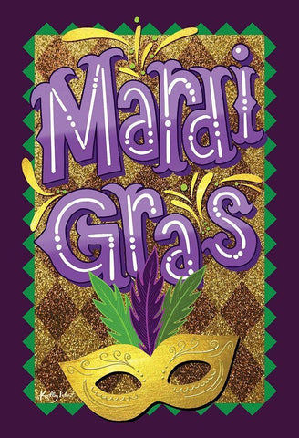 Mardi Gras Black Ornate Wood Framed Art Print with Double Matting by Talent, Kelley