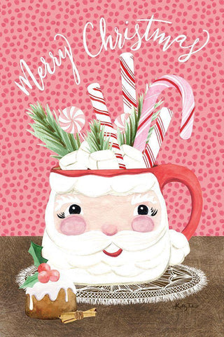 Santa Mug White Modern Wood Framed Art Print with Double Matting by Talent, Kelley