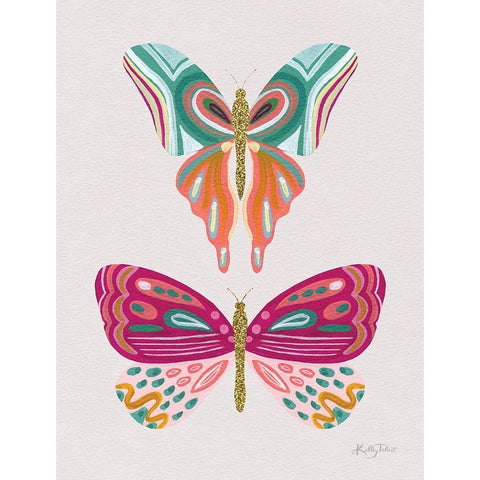 Colorful Butterflies I Black Modern Wood Framed Art Print by Talent, Kelley