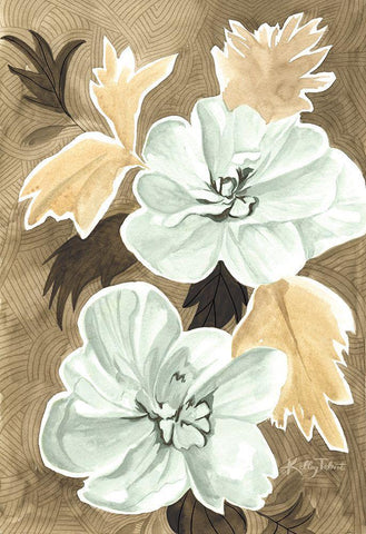 Serene Botanicals I White Modern Wood Framed Art Print with Double Matting by Talent, Kelley