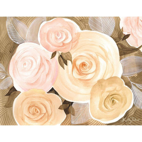 Sunset Roses Black Modern Wood Framed Art Print with Double Matting by Talent, Kelley