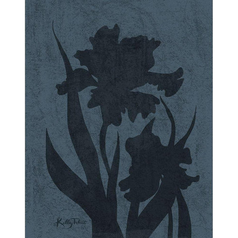 Indigo Garden Silhouette White Modern Wood Framed Art Print by Talent, Kelley