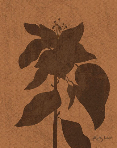 Terra Cotta Garden Silhouette White Modern Wood Framed Art Print with Double Matting by Talent, Kelley