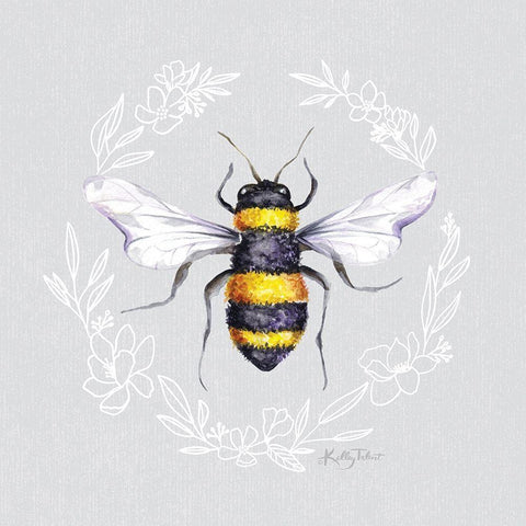 Honey Bee I Black Modern Wood Framed Art Print with Double Matting by Talent, Kelley