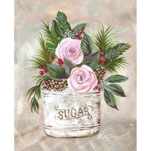 Christmas Sugar Bouquet Gold Ornate Wood Framed Art Print with Double Matting by Talent, Kelley