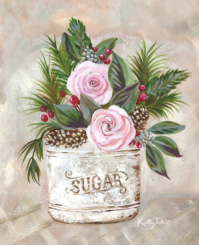 Christmas Sugar Bouquet Black Ornate Wood Framed Art Print with Double Matting by Talent, Kelley