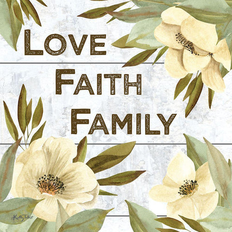 Love-Faith-Family Black Modern Wood Framed Art Print by Talent, Kelley