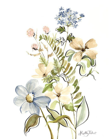 Wildflower Meadow 2 White Modern Wood Framed Art Print with Double Matting by Talent, Kelley