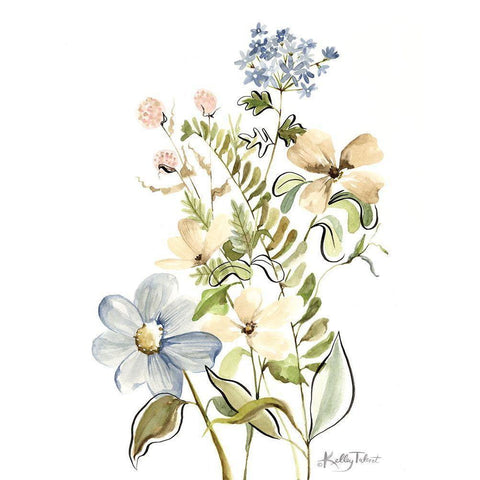 Wildflower Meadow 2 White Modern Wood Framed Art Print by Talent, Kelley