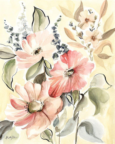 Wildflower Meadow 3 Black Ornate Wood Framed Art Print with Double Matting by Talent, Kelley