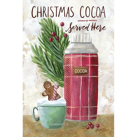 Christmas Cocoa White Modern Wood Framed Art Print by Talent, Kelley