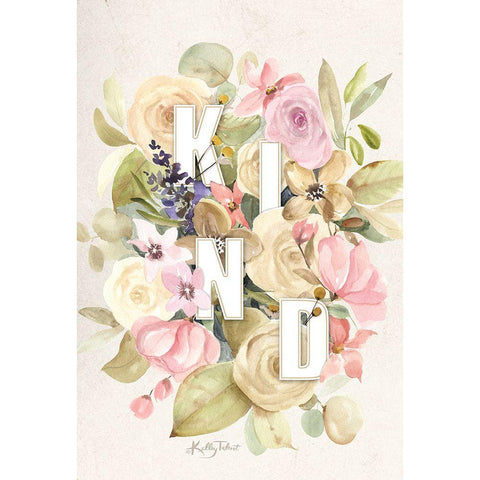 Kind Flowers Gold Ornate Wood Framed Art Print with Double Matting by Talent, Kelley