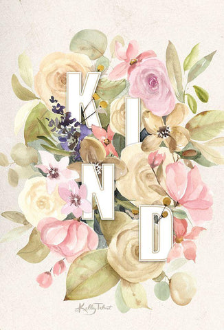 Kind Flowers White Modern Wood Framed Art Print with Double Matting by Talent, Kelley