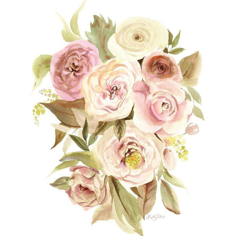 Roses Abound White Modern Wood Framed Art Print by Talent, Kelley