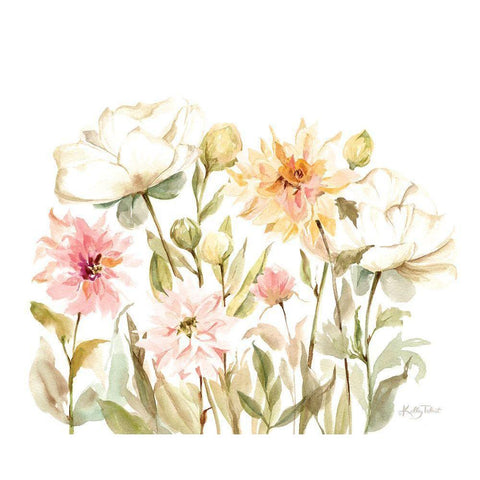 Cottage Wildflowers Black Modern Wood Framed Art Print by Talent, Kelley