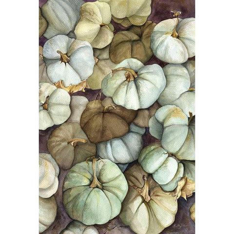 Heirloom Pumpkins White Modern Wood Framed Art Print by Talent, Kelley