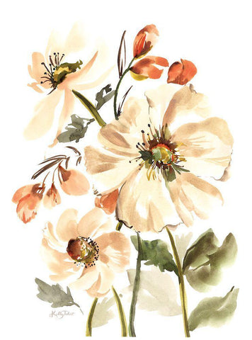 Fancy That Bouquet White Modern Wood Framed Art Print with Double Matting by Talent, Kelley