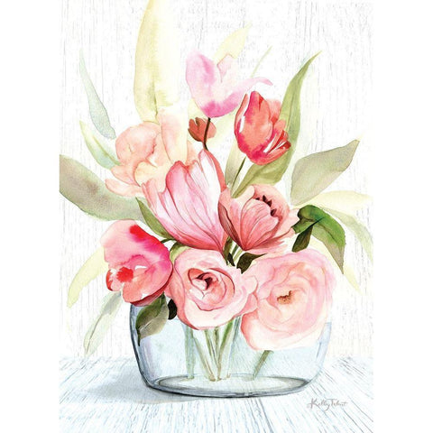 Spring Tulips Black Modern Wood Framed Art Print with Double Matting by Talent, Kelley