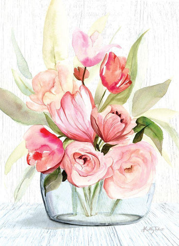 Spring Tulips Black Ornate Wood Framed Art Print with Double Matting by Talent, Kelley