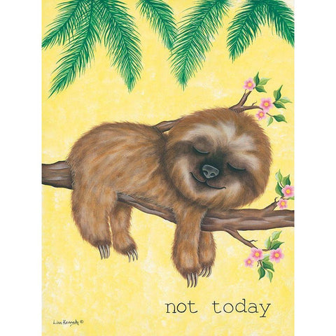 Not Today Gold Ornate Wood Framed Art Print with Double Matting by Kennedy, Lisa
