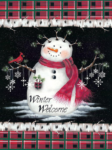 Winter Welcome Black Ornate Wood Framed Art Print with Double Matting by Kennedy, Lisa