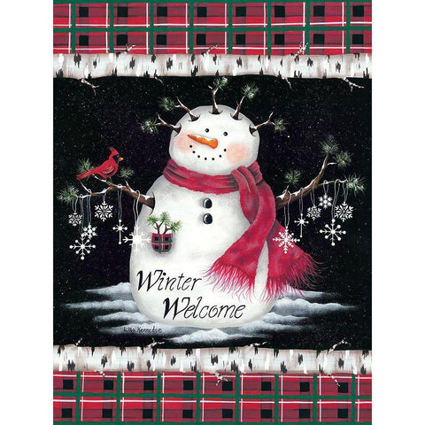 Winter Welcome White Modern Wood Framed Art Print by Kennedy, Lisa