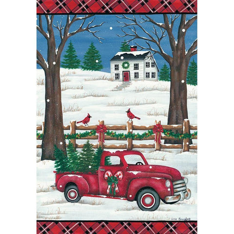 Candy Cane Truck White Modern Wood Framed Art Print by Kennedy, Lisa