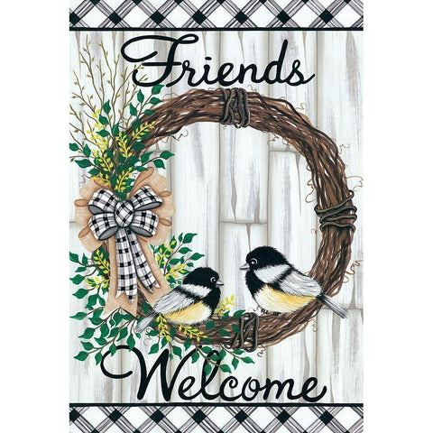Welcome Friends White Modern Wood Framed Art Print by Kennedy, Lisa