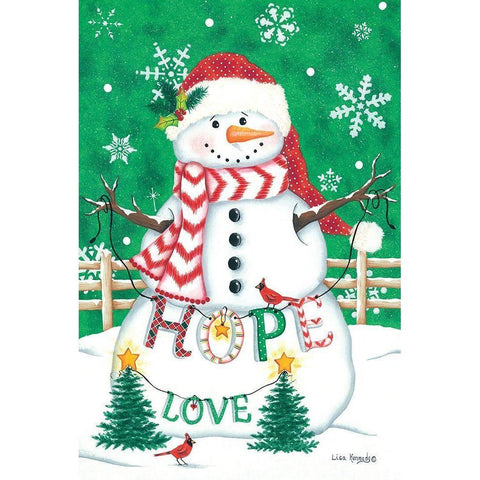 Merry Snowman Black Modern Wood Framed Art Print by Kennedy, Lisa