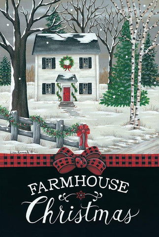 Farmhouse Christmas Black Ornate Wood Framed Art Print with Double Matting by Kennedy, Lisa