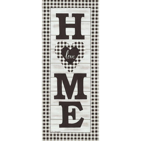 Black And White Plaid Home Black Modern Wood Framed Art Print by Kennedy, Lisa