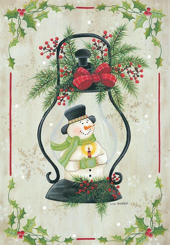 Christmas Lantern Black Ornate Wood Framed Art Print with Double Matting by Kennedy, Lisa