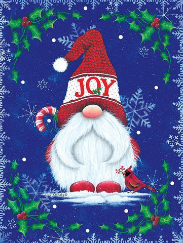 Joy Gnome White Modern Wood Framed Art Print with Double Matting by Kennedy, Lisa