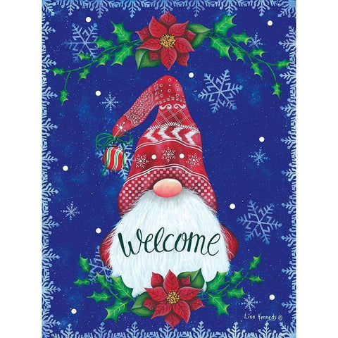 Welcome Gnome White Modern Wood Framed Art Print by Kennedy, Lisa