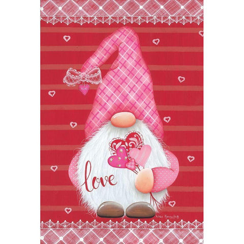 Valentine Gnome White Modern Wood Framed Art Print by Kennedy, Lisa