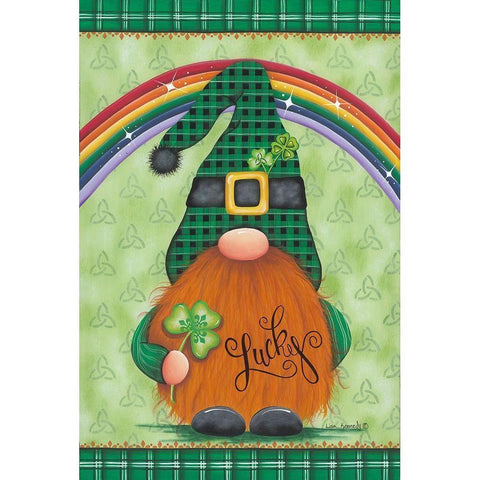 St. Pats Gnome Black Modern Wood Framed Art Print with Double Matting by Kennedy, Lisa