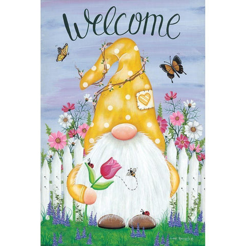 Spring Garden Gnome White Modern Wood Framed Art Print by Kennedy, Lisa