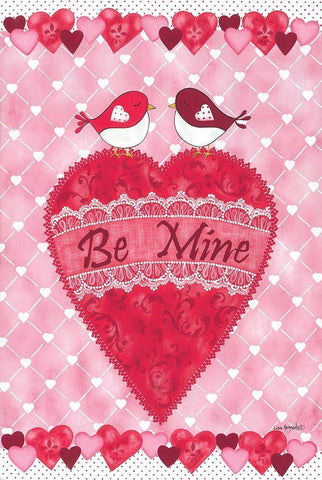 Be Mine Black Ornate Wood Framed Art Print with Double Matting by Kennedy, Lisa