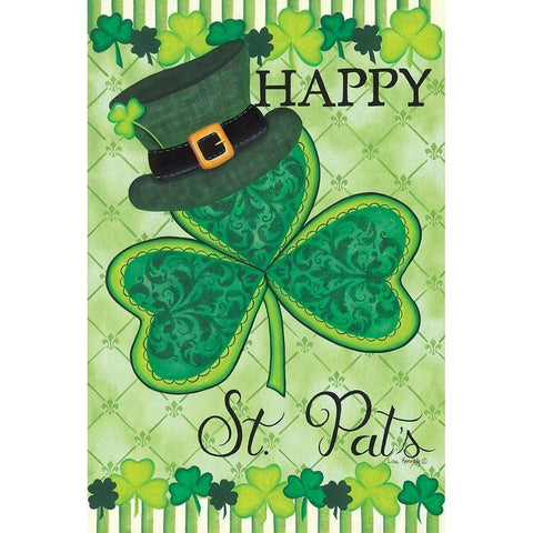 Happy St. Pats White Modern Wood Framed Art Print by Kennedy, Lisa