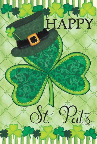 Happy St. Pats White Modern Wood Framed Art Print with Double Matting by Kennedy, Lisa